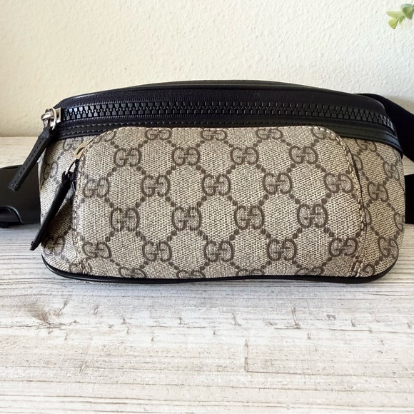 New Gucci brown GG Supreme Monogram men belt bag - Picture 3 of 14